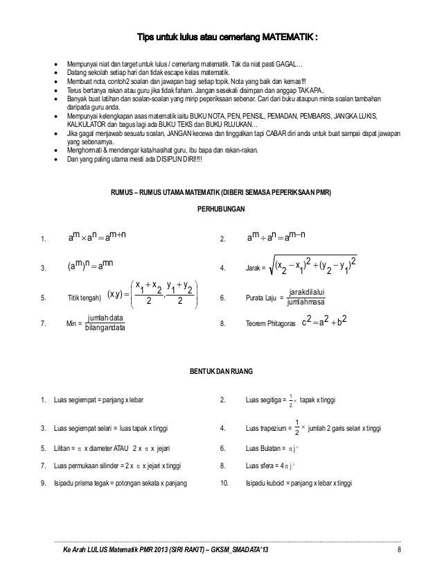 Soalan Latihan Ungkapan Algebra - Terengganu t