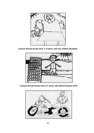 Lukisan Kanak-kanak Usia 7- 9 tahun oleh Nur Aliffah Shazelee
Lukisan Kanak-kanak Usia 4-7 tahun oleh Mohd Shazlee Ariff
32
 