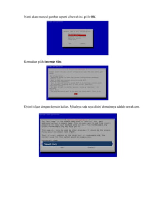 Nanti akan muncul gambar seperti dibawah ini, pilih OK
Kemudian pilih Internet Site.
Disini isikan dengan domain kalian. Misalnya saja saya disini domainnya adalah sawal.com.
Sawal.com
 