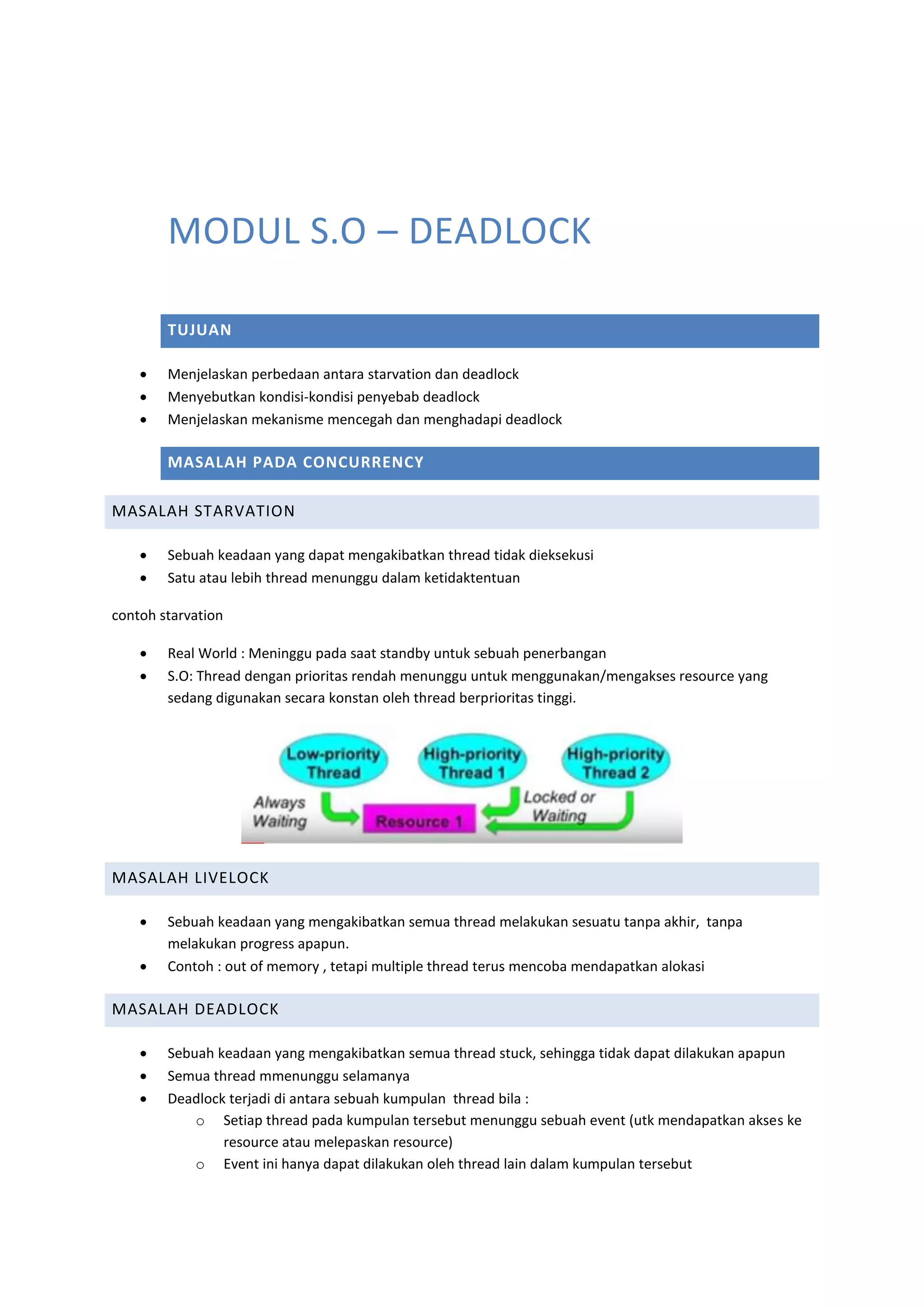 Modul Sistem Operasi Deadlock | PDF