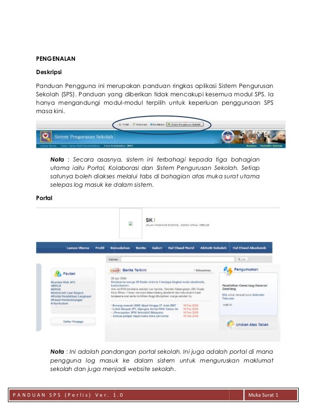 Modul Sistem Pengurusan Sekolah Sps