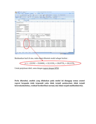 Berdasarkan hasil di atas, maka dapat dibentuk model sebagai berikut : 
    	
	 