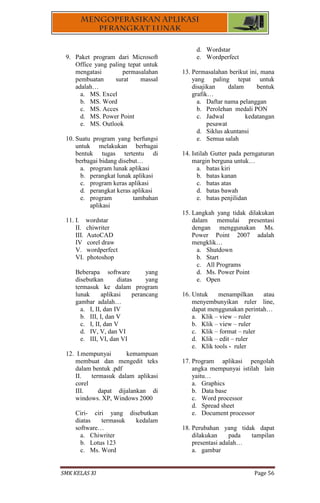 Modul standar kompetensi mengoperasikan aplikasi perangkat lunak | PDF