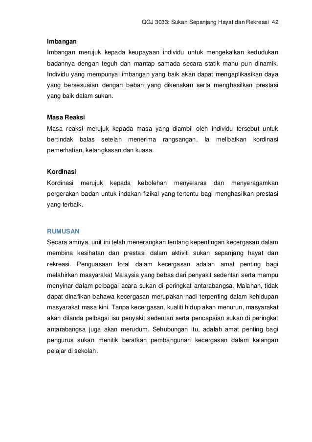 Modul Sukan Sepanjang Hayat Rekreasi