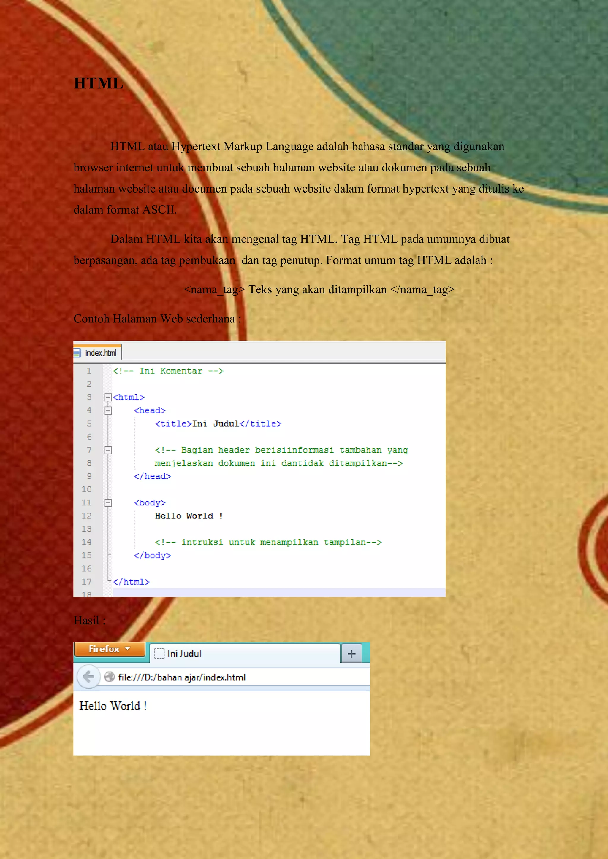 Modul table html | PDF