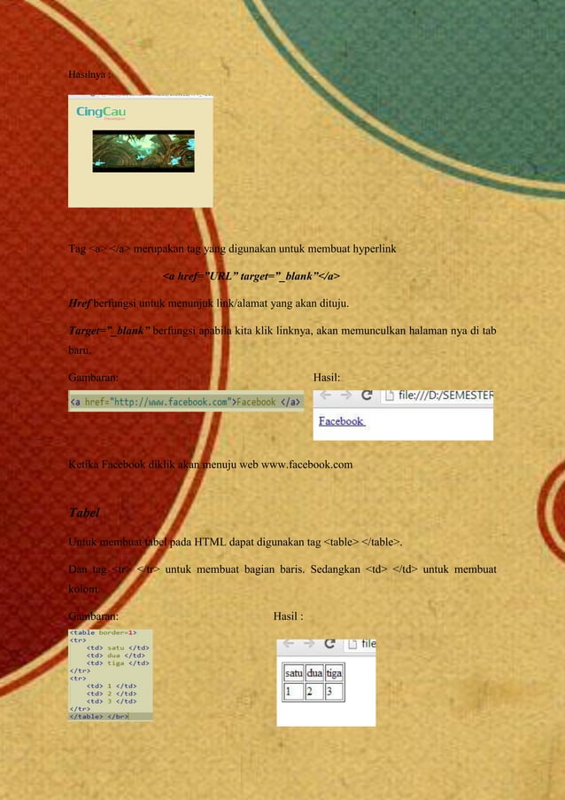 Modul table html | PDF