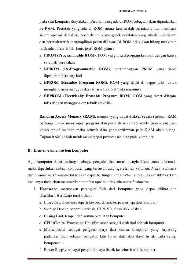Modul teknisi komputer kursus