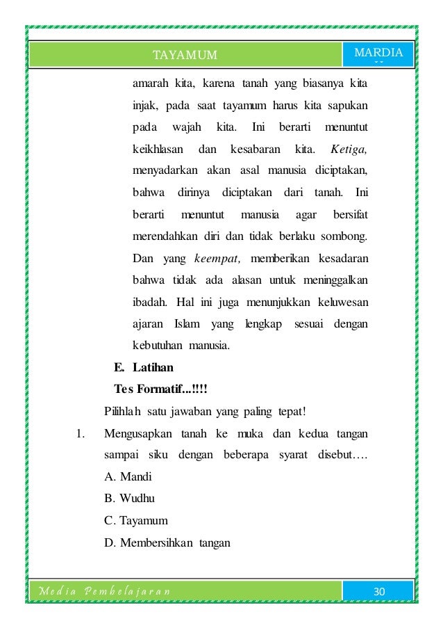 Modul Tentang Tayamum Mardiah