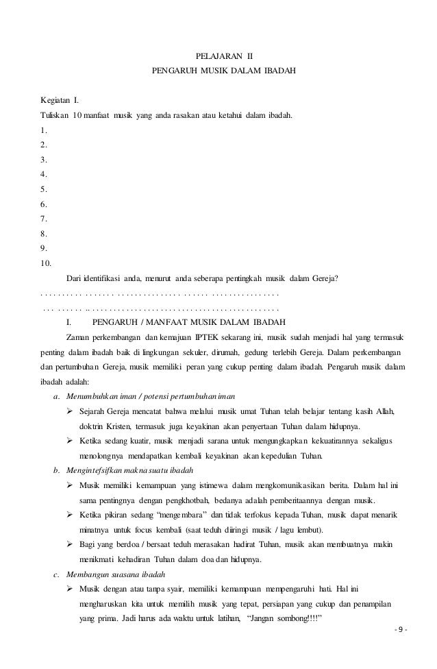 Modul teori dasar musik gereja
