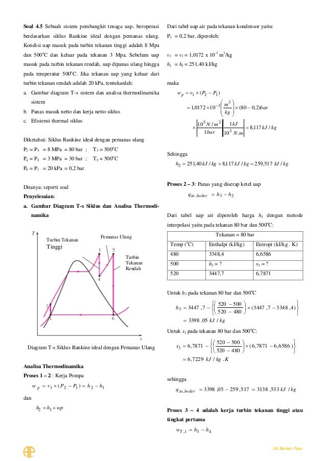 Modul Thermodinamika Penyelesaian Soal Siklus Pembangkit Daya