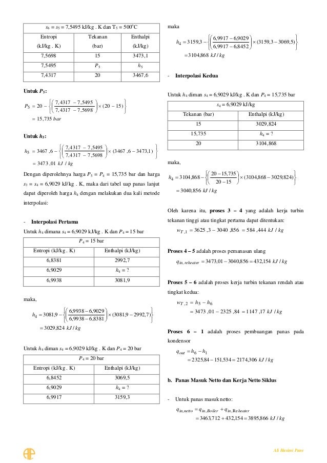 Modul Thermodinamika Penyelesaian Soal Siklus Pembangkit Daya