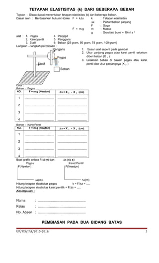 Modul ujian praktik fisika kelas xii sma ipa | DOC