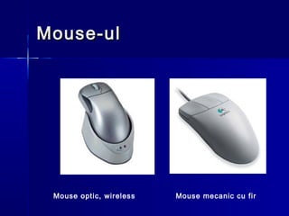 Mouse-ul




 Mouse optic, wireless   Mouse mecanic cu fir
 