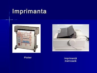 Imprimanta




   Plotter   Imprimantă
              matriceală
 