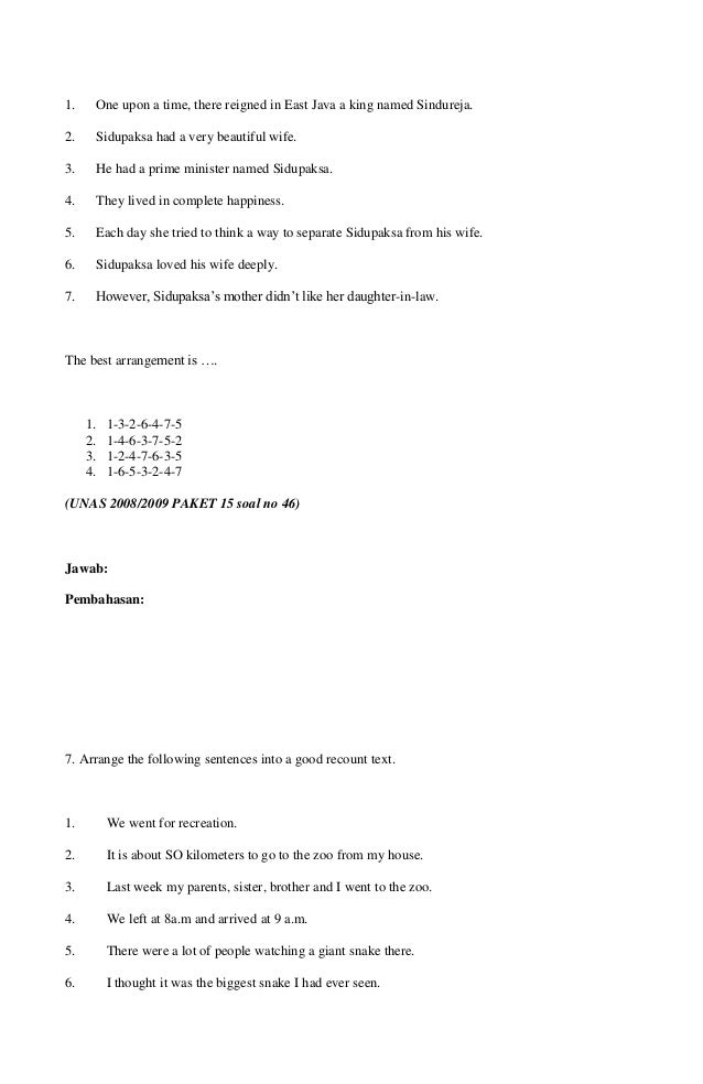 Contoh Soal Rearranging Words Dan Jawabannya