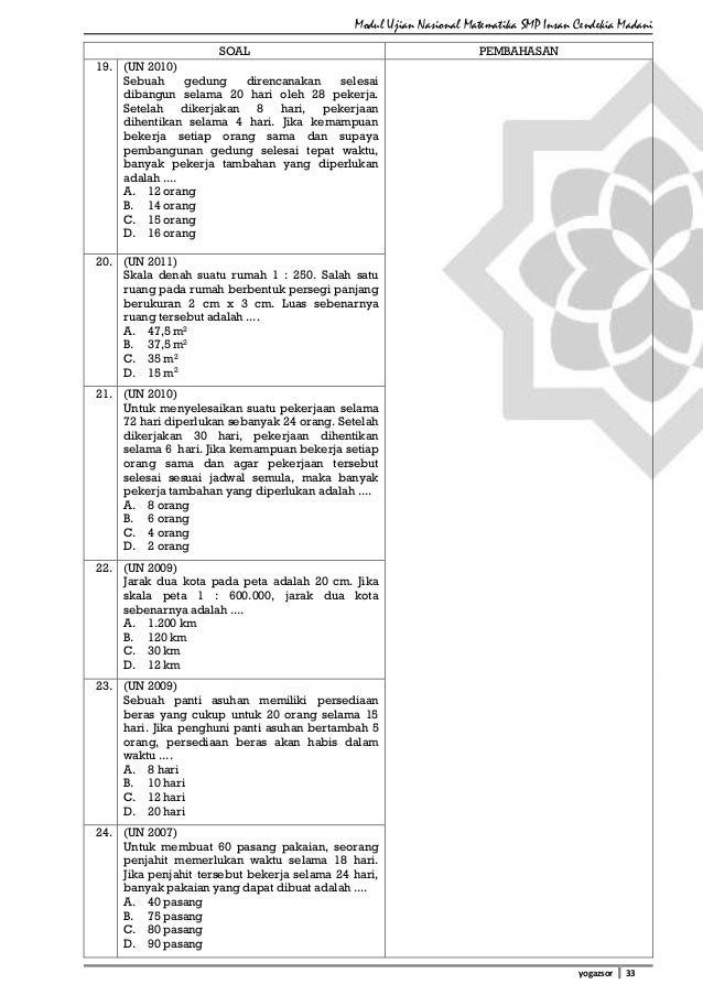 Modul Un Matematika Smp 2015 Yogazsor