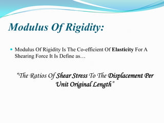 Modulus of rigidity | PPT