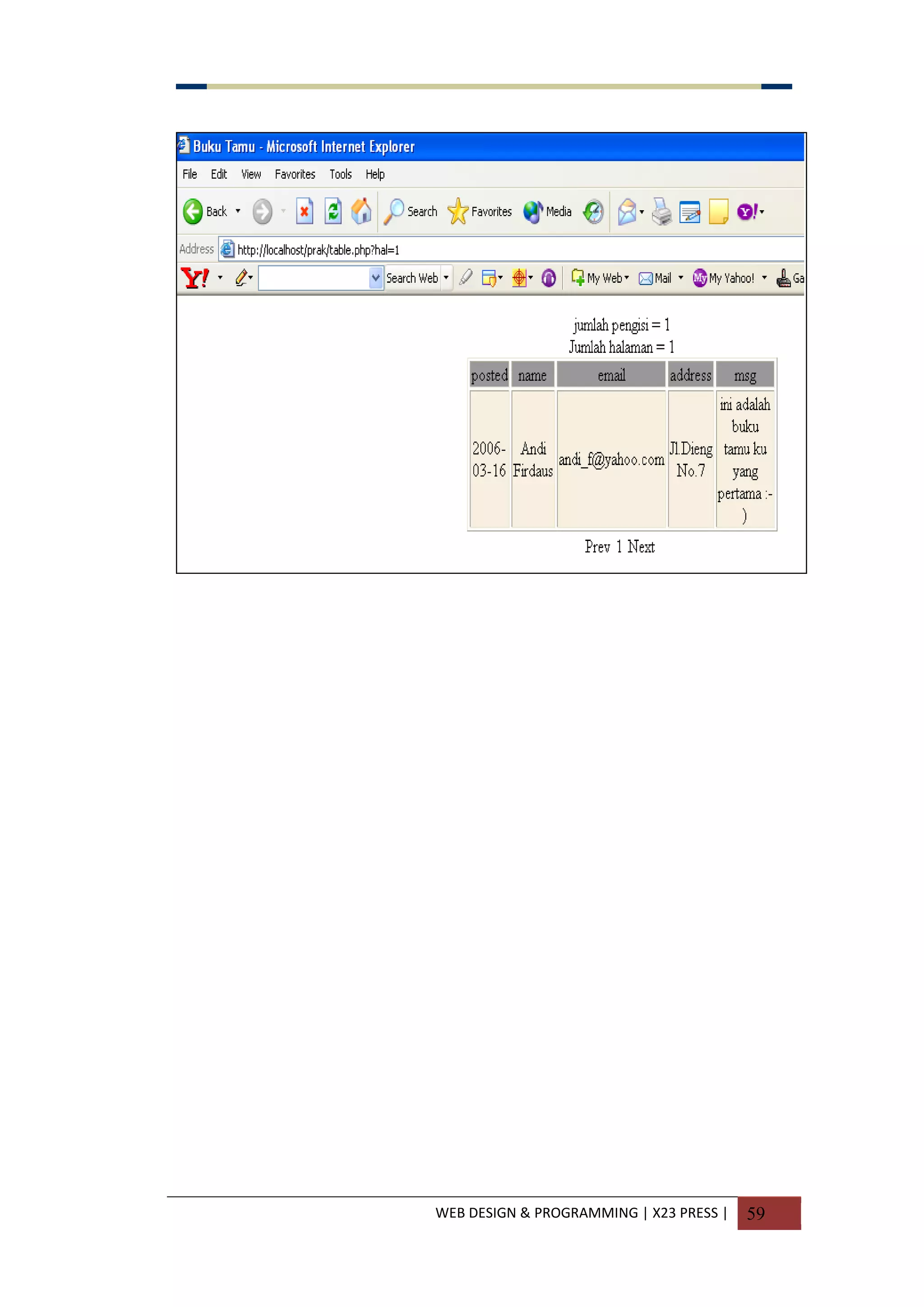 WEB DESIGN & PROGRAMMING | X23 PRESS | 59
 