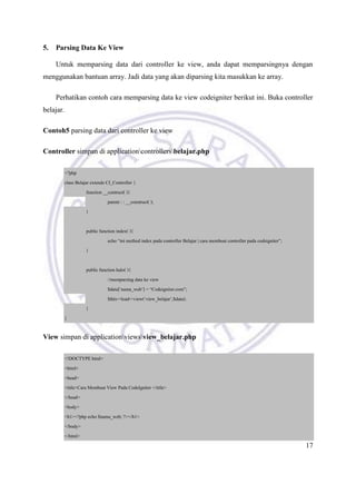 Modul Web Programming - Framework CodeIgniter | PDF