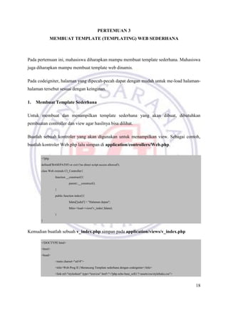 Modul Web Programming - Framework CodeIgniter | PDF