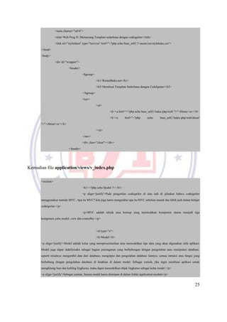 Modul Web Programming - Framework CodeIgniter | PDF