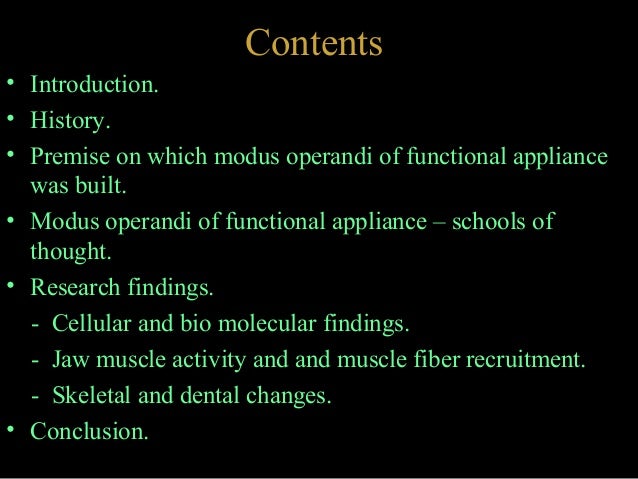 Modus Operandi Of Functional Appliances