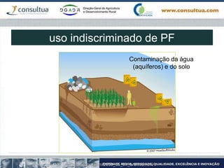 http://mundoorgnico.blogspot.com/2009_05_01_archive.html
Contaminação da água
(aquíferos) e do solo
uso indiscriminado de PF
 