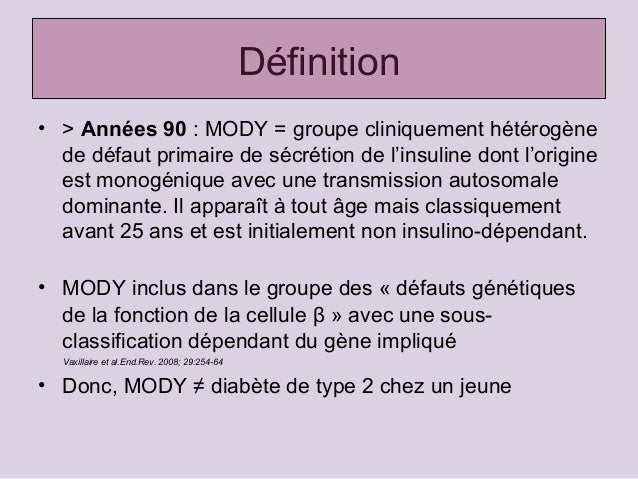 Le diabète de type MODY