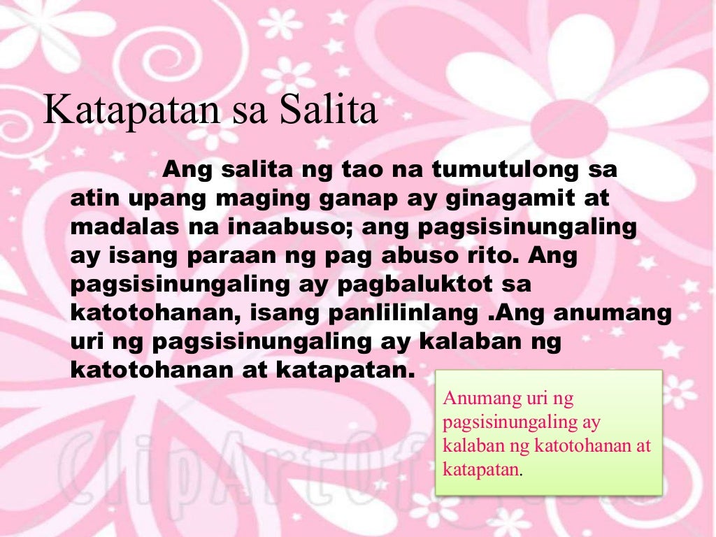 Slogan Na Nagpapahayag Ng Katapatan Sa Salita At Gawa  kulturaupice