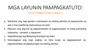 MGA LAYUNIN PAMPAGKATUTO: