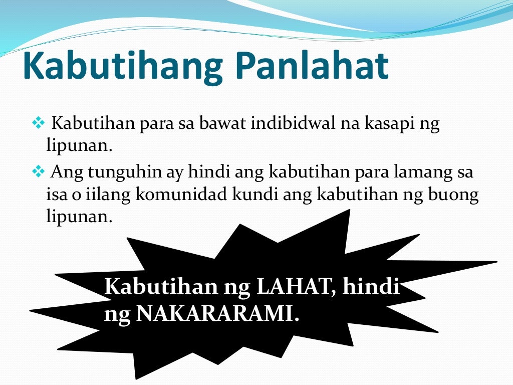 Modyul 1 kabutihang panlahat