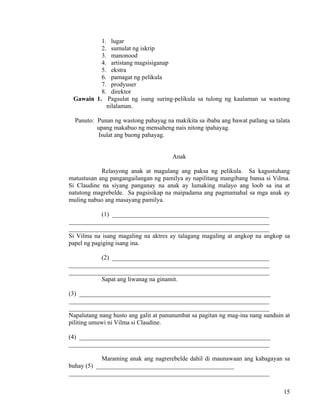 Modyul 11 pagsulat ng isang suring pelikula | PDF