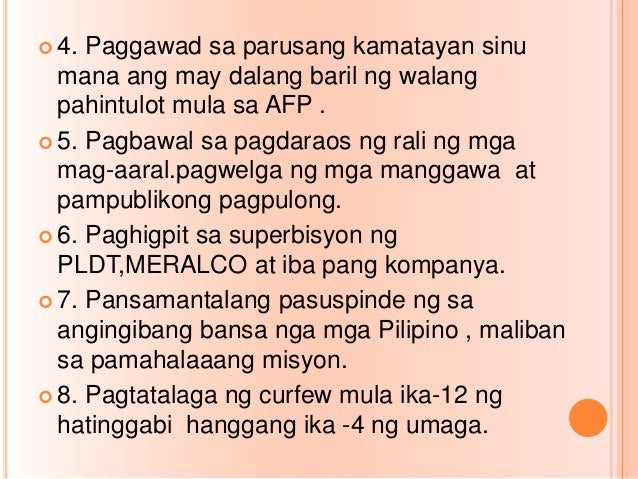 Ano Ang Mga Mabuting Naidulot Ng Batas Militar