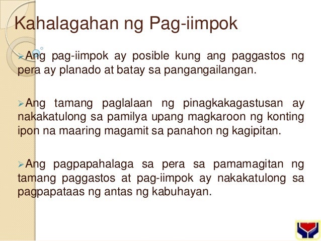 Ano Ang Kahalagahan Ng Pag-iimpok Para Sa Iyong Pamilya Modyul 2 sub modyul 2.4 paksa 1 sesyon 1 3