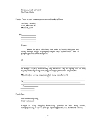 Modyul 5 pagsulat ng liham pangangalakal na nag-aaplay sa t | PDF