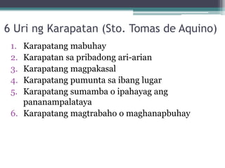 karapatan tungkulin modyul ibang paglipat malayang manirahan upang