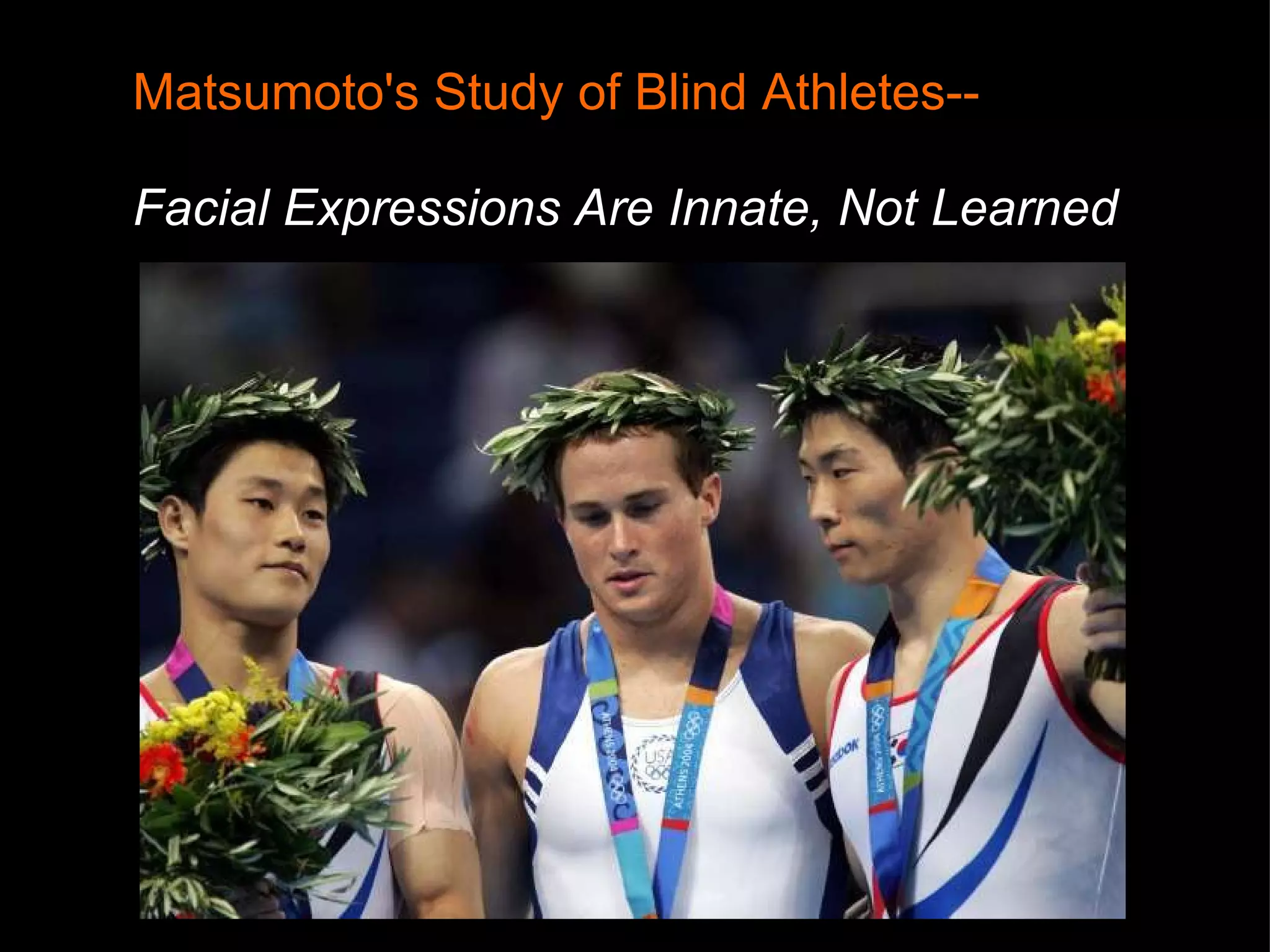 Matsumoto's Study of Blind Athletes-- Facial Expressions Are Innate, Not Learned 