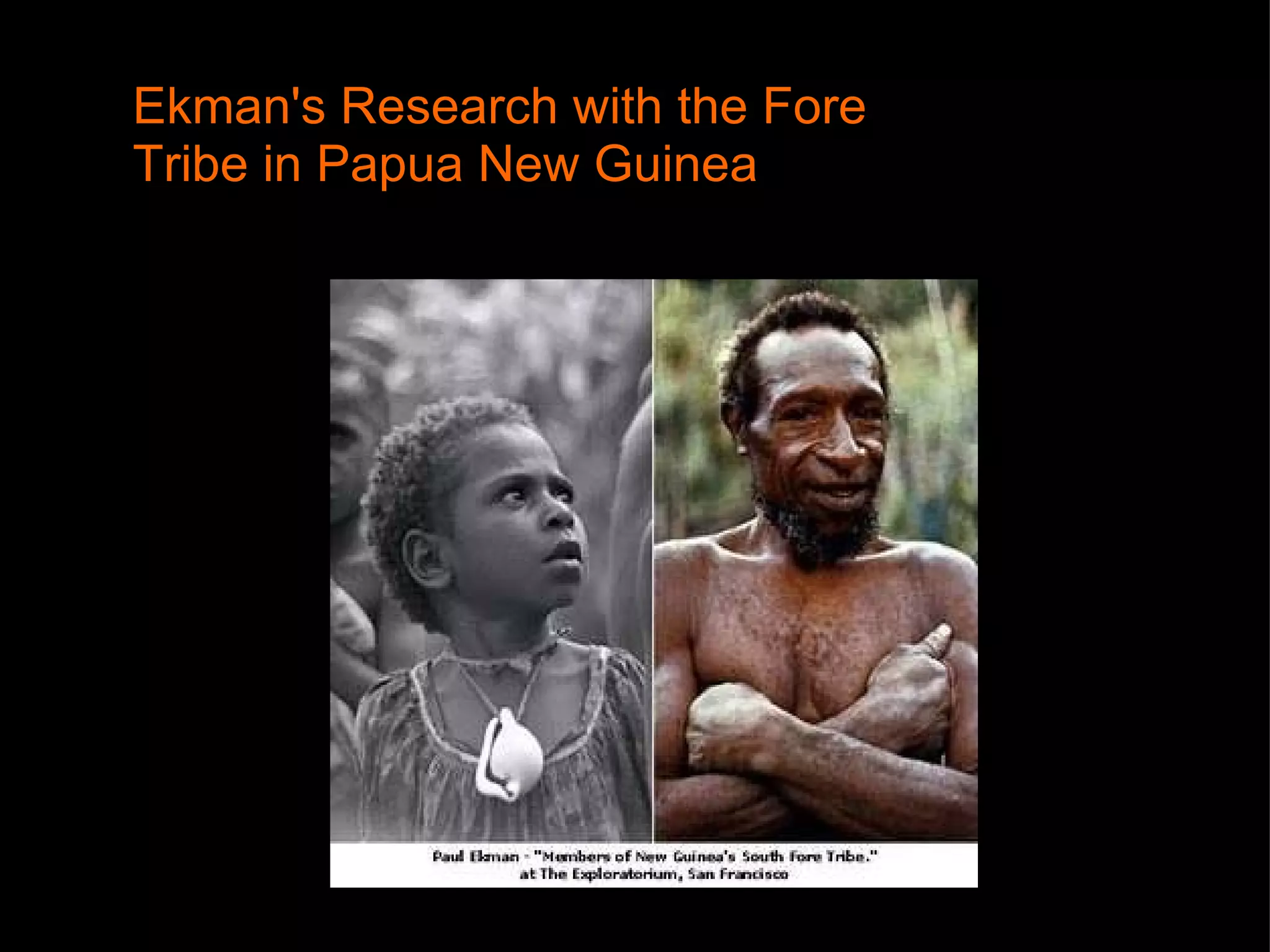 Ekman's Research with the Fore Tribe in Papua New Guinea 