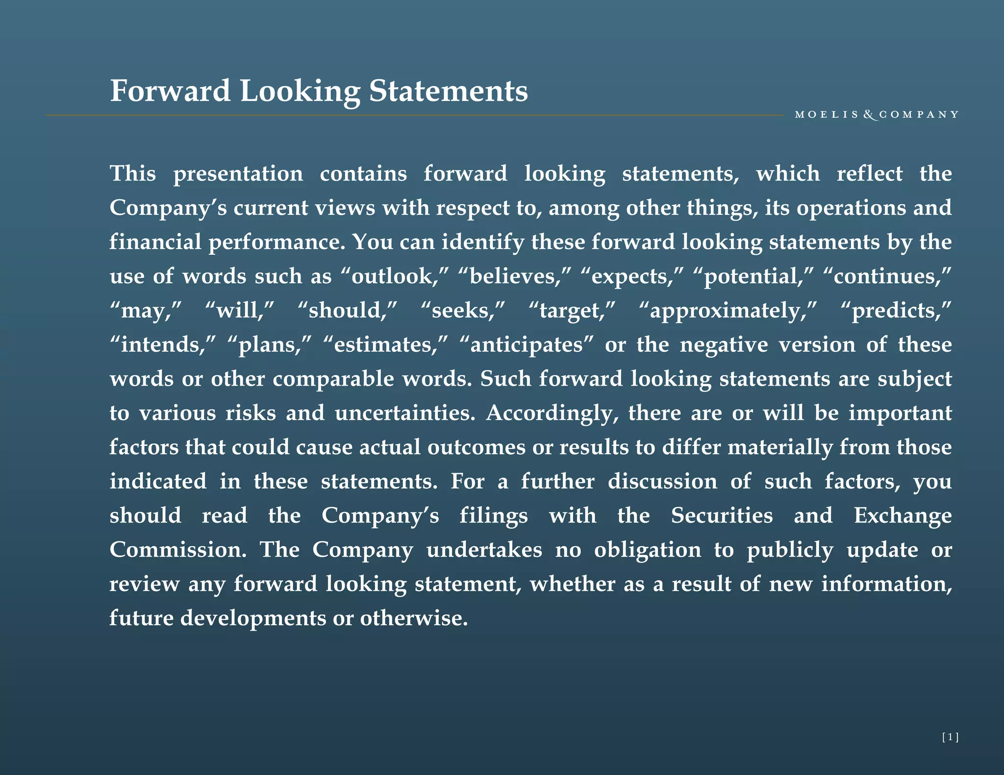 Moelis Investor Presentation | PDF