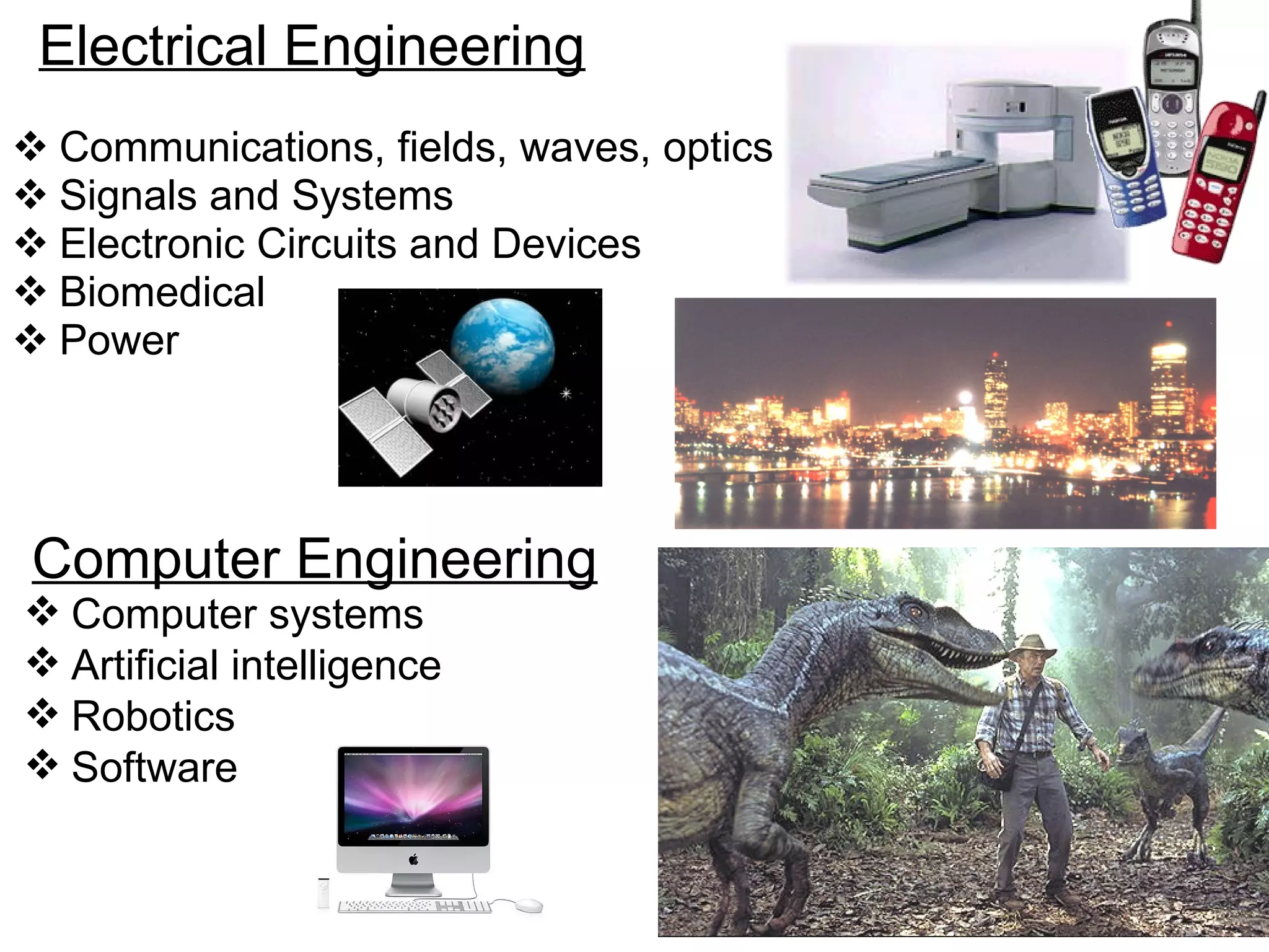 Communications, fields, waves, optics Signals and Systems Electronic Circuits and Devices Biomedical Power Computer Engineering Computer systems Artificial intelligence Robotics  Software Electrical Engineering 