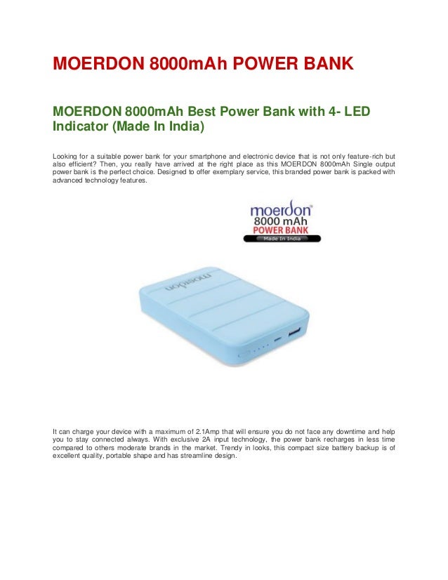 Moerdon 8000m Ah Power Bank