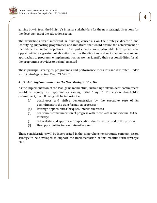 education sector strategic plan