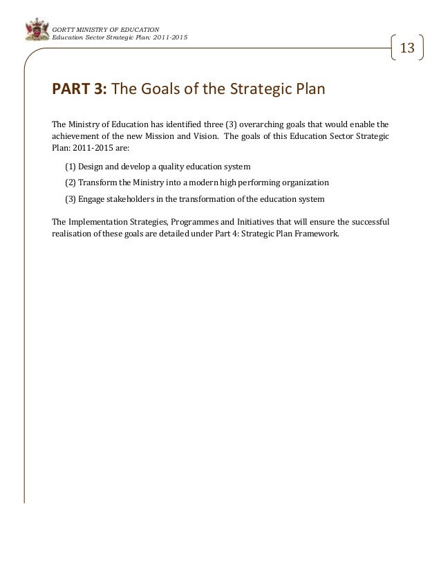 education sector strategic plan