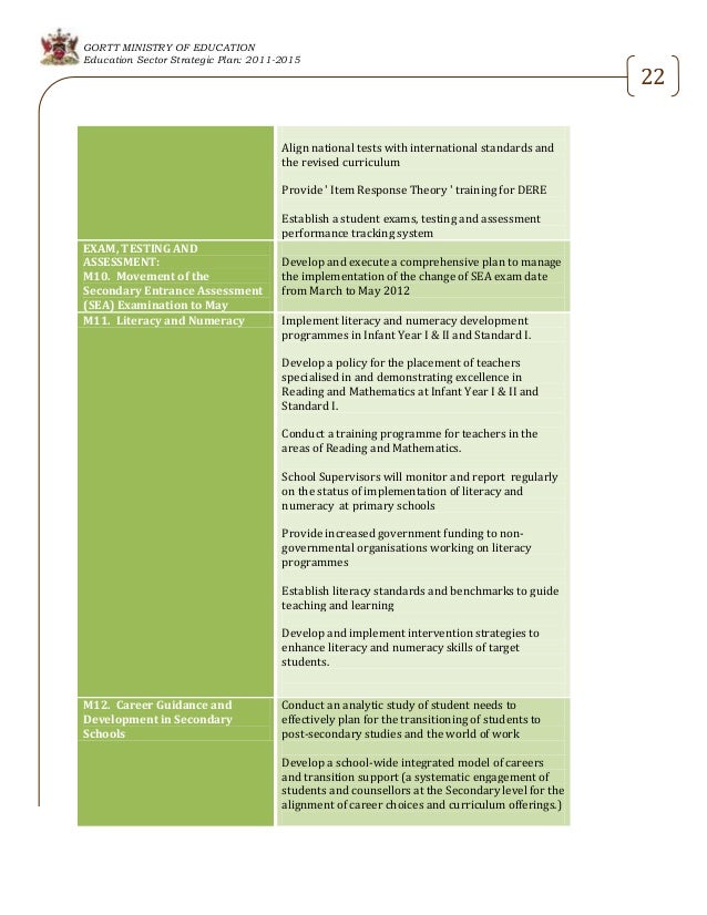 education sector strategic plan