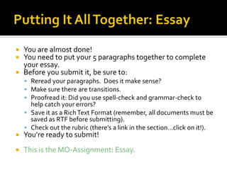 Putting It All Together Essay