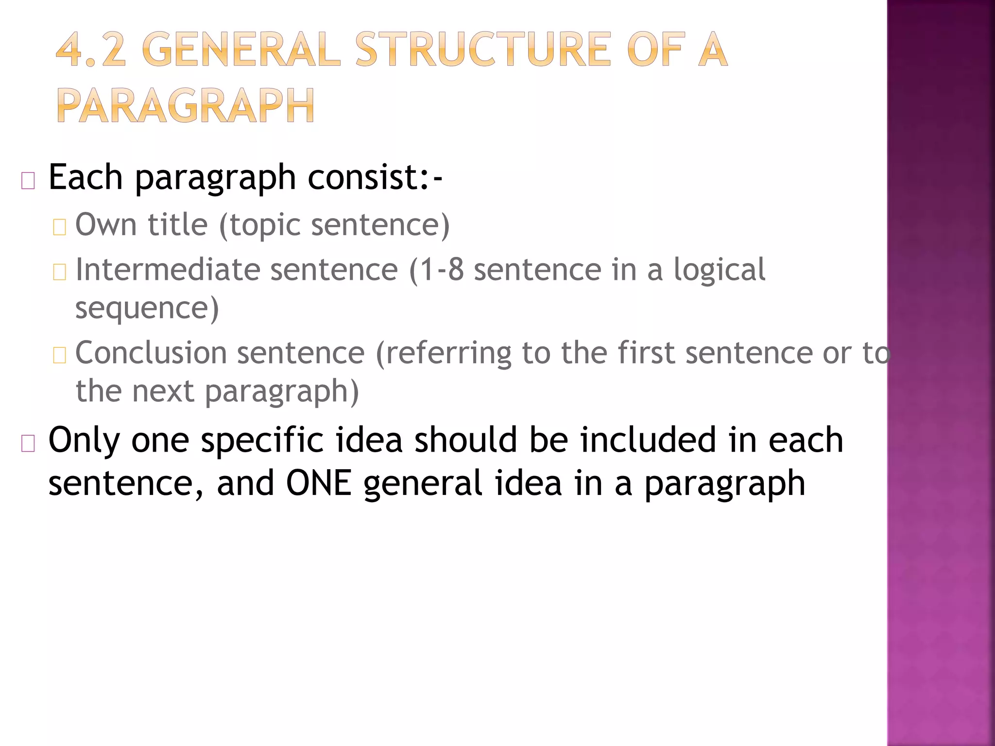 Chapter 4 Structuring Paragraph and Sentences | PPTX