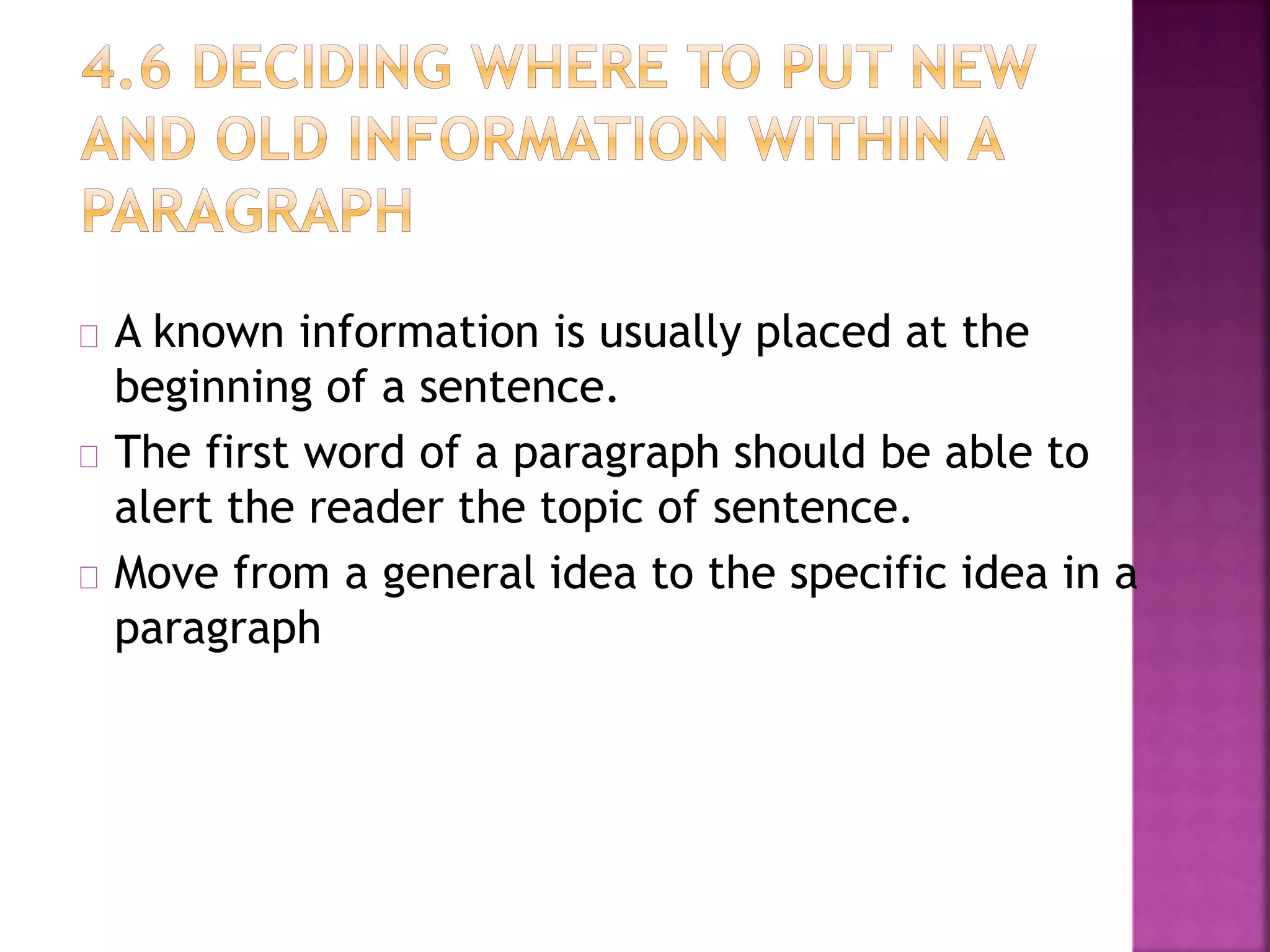 Chapter 4 Structuring Paragraph and Sentences | PPTX