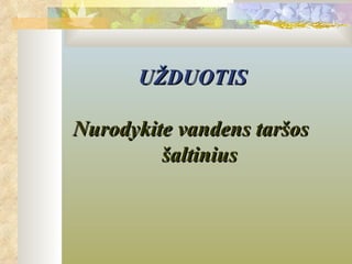UŽDUOTIS

Nurodykite vandens taršos
         šپԾܲ
 