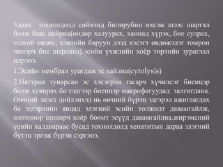 Удаах тохиолдолд сийвэнд билирубин ихсэж шээс шаргал
болж баас цайрна(өндөр халуурах, ханиад хүрэх, бие сулрах,
толгой өвдөх, хэвлийн баруун дээд хэсэгт өвдөжэлэг томрон
чинэрч бие шарлана).эсийн үхжлийн хоёр төрлийн зураглал
илрэнэ.
1.Эсийн мембран урагдаж эс хайлна(cytolysis)
2.Нягтран тунарсан эс хэсэгрэн тасарч хүчилсэг биенцэр
болж хувирах ба тэдгээр биенцэр макрофагуудад залгигдана.
Өвчний эцэст дийлэнхэд нь өвчний бүрэн эдгэрэл ажиглагдах
ба эдгэрлийн явцад элэгний эсийн төлжилт давамгайлж,
митозиор олширч хоёр бөөмт эсүүд давамгайлна.жирэмсний
үеийн халдвараас бусад тохиолдолд хепатитын дараа элэгний
бүтэц эргэж бүрэн сэргэнэ.
 