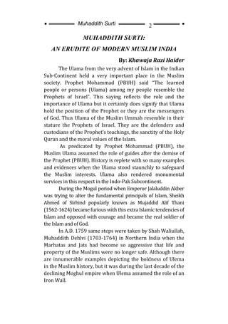 Mohaddis soorti by khwaja razi haidar | PDF